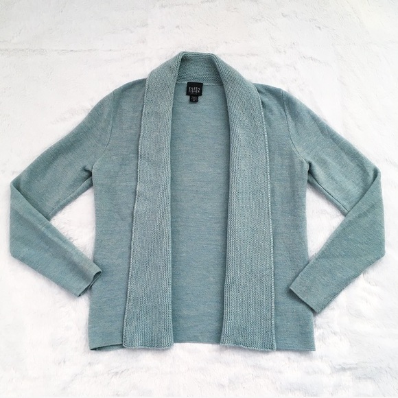 merino wool open front cardigan